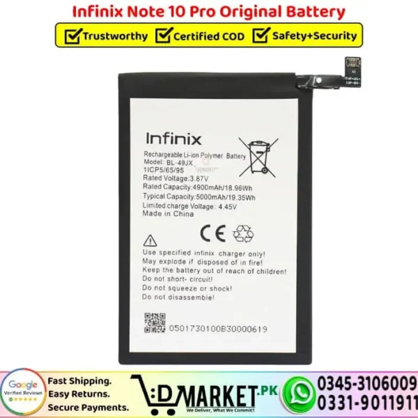 Infinix Note 10 Pro Original Battery Price In Pakistan
