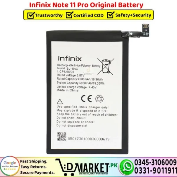 Infinix Note 11 Pro Original Battery Price In Pakistan