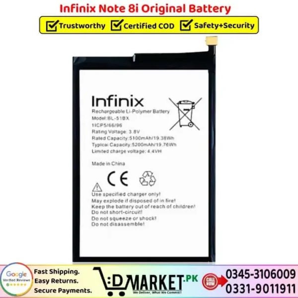 Infinix Note 8i Original Battery Price In Pakistan