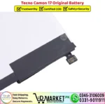 Tecno Camon 17 Original Battery Price In Pakistan