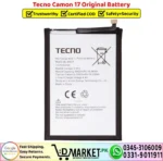 Tecno Camon 17 Original Battery Price In Pakistan