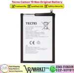 Tecno Camon 19 Neo Original Battery Price In Pakistan