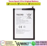 Tecno Spark 9 Pro Original Battery Price In Pakistan