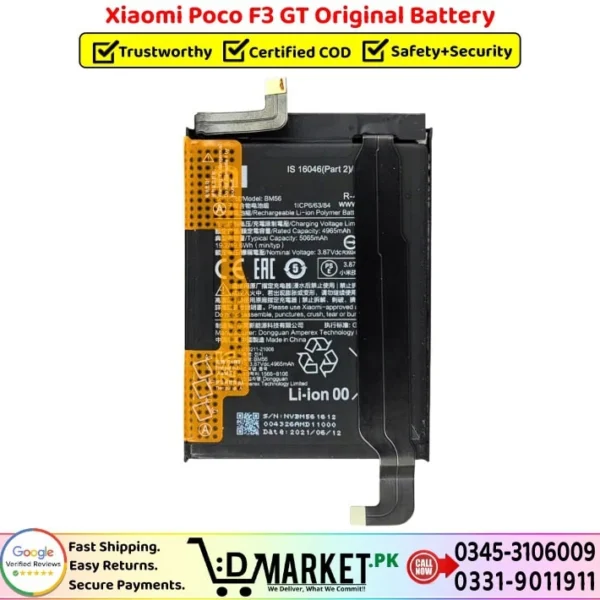 Xiaomi Poco F3 GT Original Battery Price In Pakistan