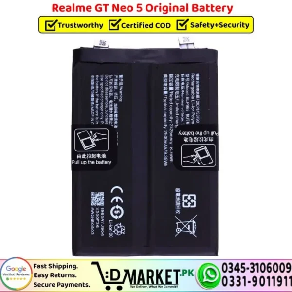 Realme GT Neo 5 Original Battery - DMarket.Pk