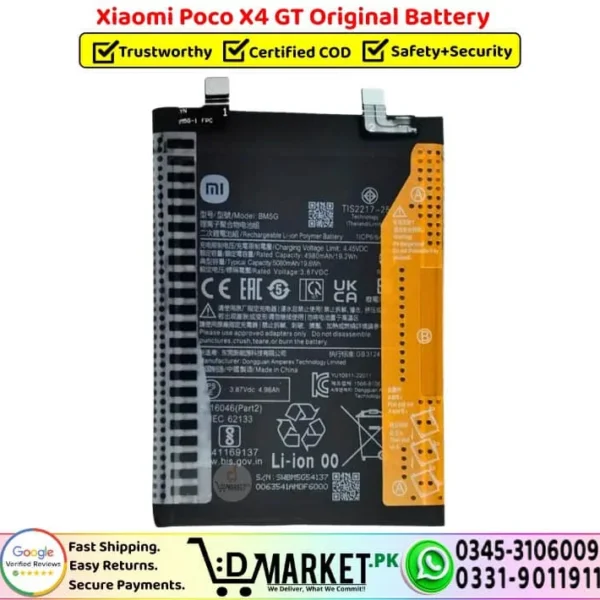 Xiaomi Poco X4 GT Original Battery - DMarket.Pk