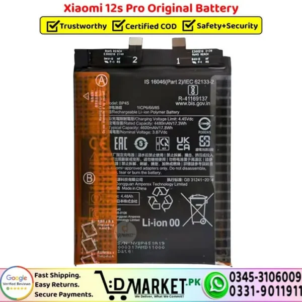 Xiaomi 12s Pro Original Battery Replacement - DMarket.Pk