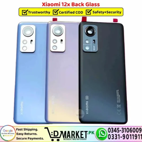 Xiaomi 12x Back Glass Cover Replacement Back Panel - DMarket.Pk