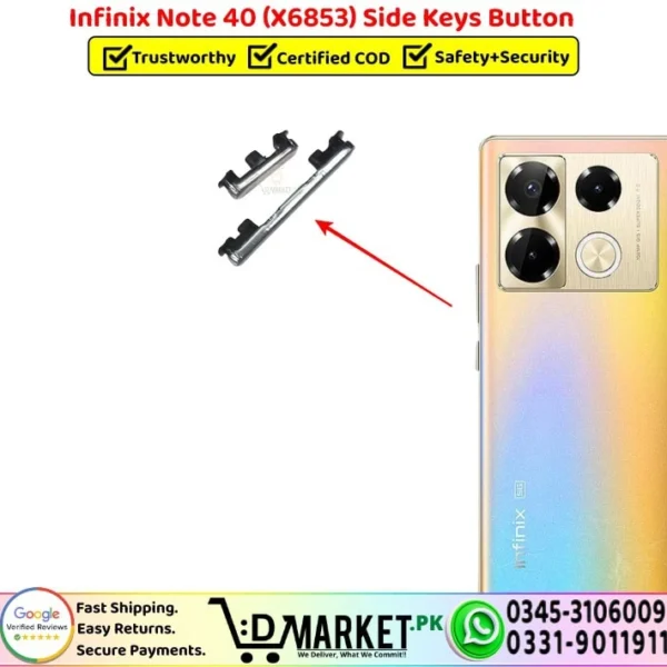 Infinix Note 40 X6853 Side Keys Button Replacement - DMarket.Pk