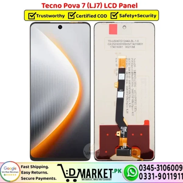Tecno Pova 7 LJ7 LCD Panel Display Unit Screen - DMarket.Pk