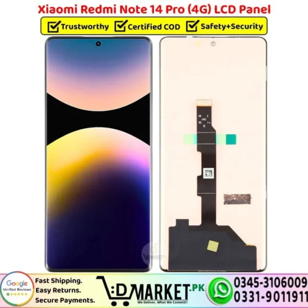 Xiaomi Redmi Note 14 Pro 4G LCD Panel Unit Display Screen Replacement - DMarket.Pk