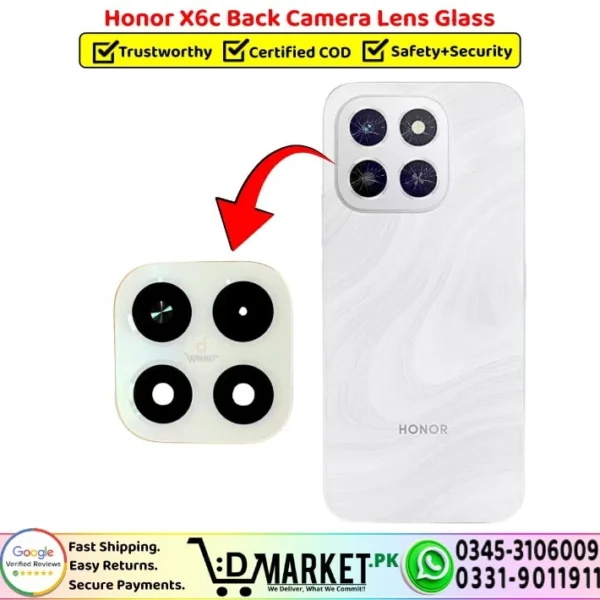 Honor X6c Back Camera Lens Glass Replacement - DMarket.Pk