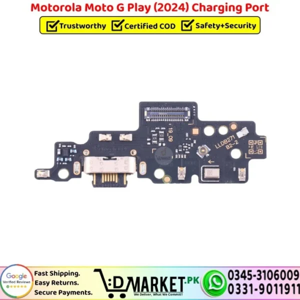 Motorola Moto G Play 2024 Charging Port Board Flex Cable Strip Replacement - DMarket.Pk