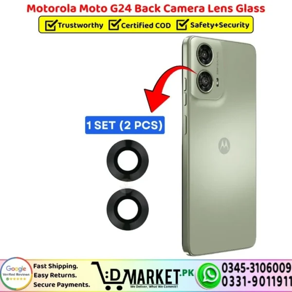 Motorola Moto G24 Back Camera Lens Glass Replacement - DMarket.Pk
