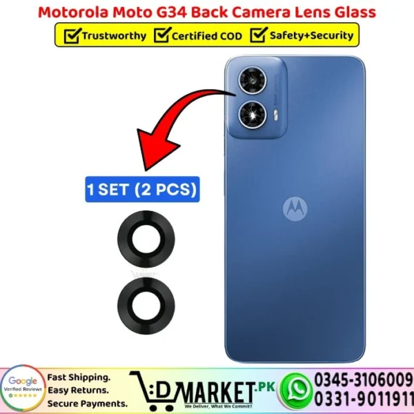 Motorola Moto G34 Back Camera Lens Glass Replacement - DMarket.Pk
