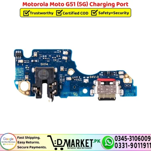 Motorola Moto G51 5G Charging Port Flex Board Replacement - DMarket.Pk