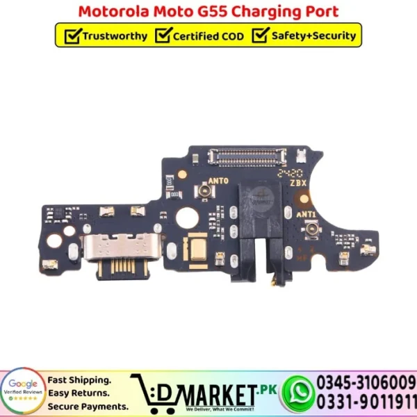Motorola Moto G55 Charging Port Board Flex Cable Strip Replacement - DMarket.Pk