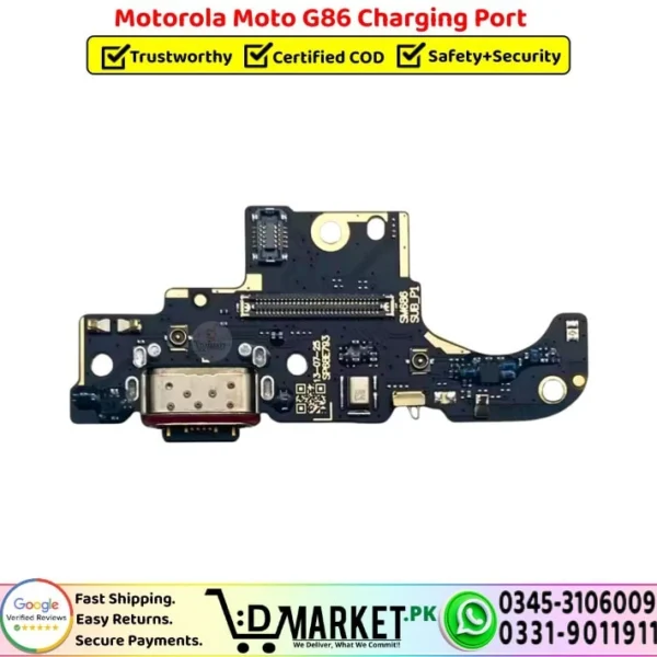 Motorola Moto G86 Charging Port Board Flex Cable Strip Replacement - DMarket.Pk
