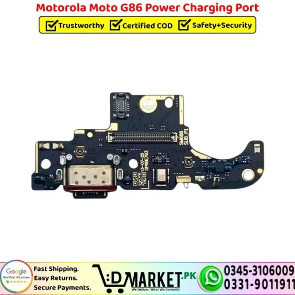Motorola Moto G86 Power Charging Port Board Flex Cable Strip Replacement - DMarket.Pk