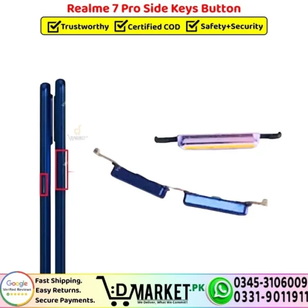 Realme 7 Pro Side Keys Button- Power Volume Button Replacement - DMarket.Pk