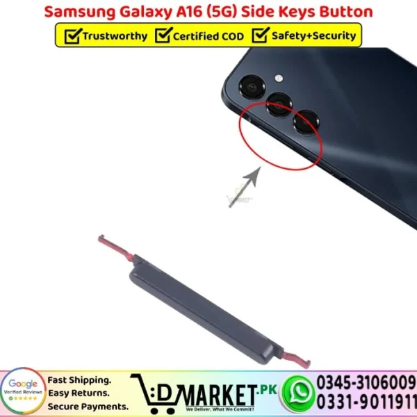 Samsung Galaxy A16 5G Side Keys Button - Power Volume Button Replacement - DMarket.Pk