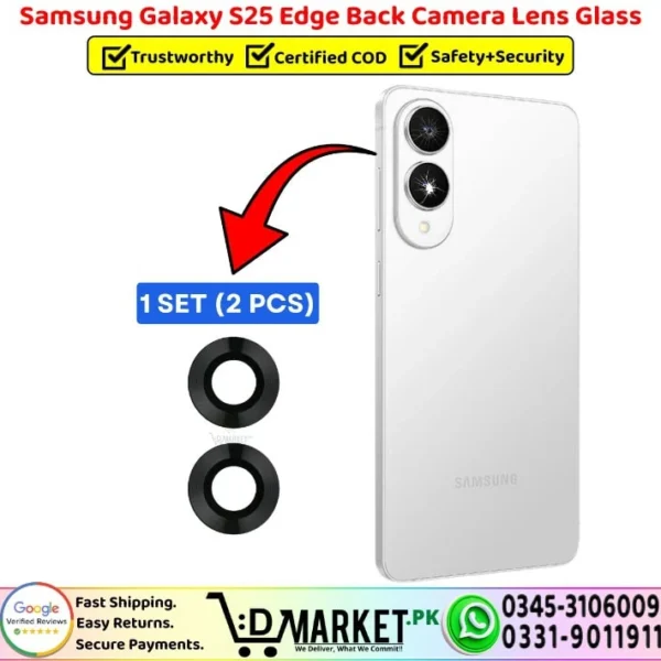 Samsung Galaxy S25 Edge Back Camera Lens Glass Replacement - DMarket.Pk
