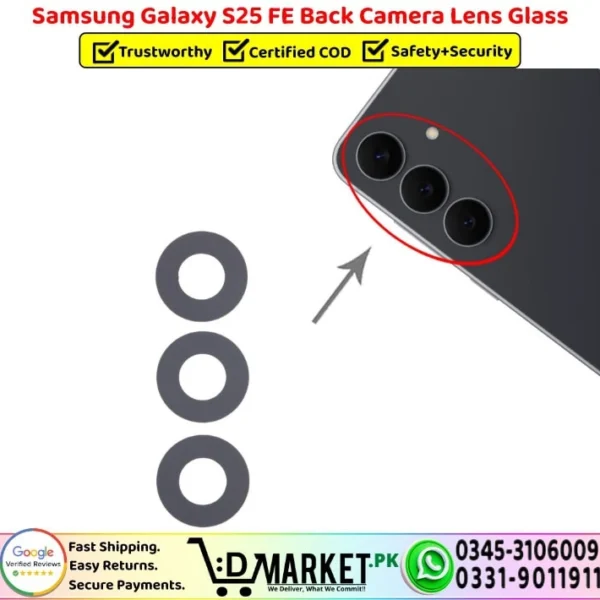 Samsung Galaxy S25 FE Back Camera Lens Glass Replacement - DMarket.Pk