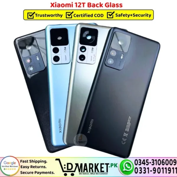 Xiaomi 12T Back Glass - Back Panel Cover Replacement - DMarket.Pk