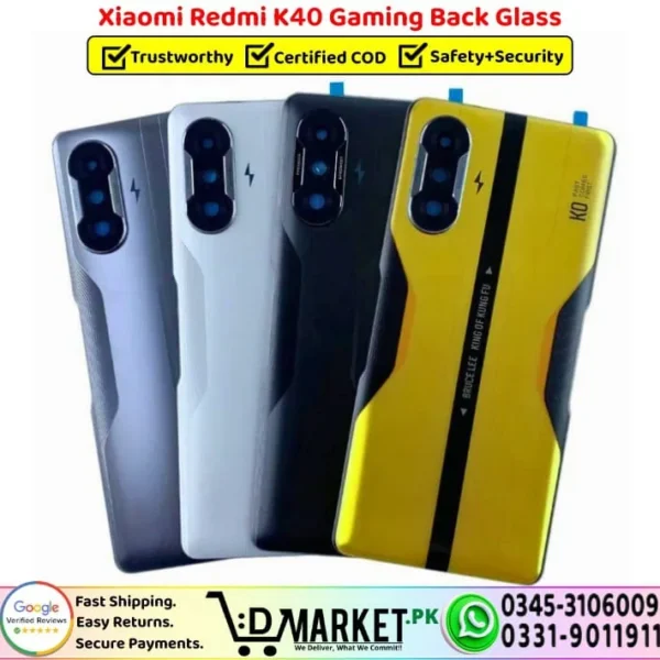 Xiaomi Redmi K40 Gaming Back Glass - Back Cover Panel Replacement - DMarket.Pk