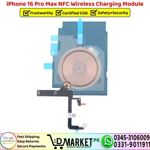 iPhone 16 Pro Max NFC Wireless Charging Module Coil Replacement - DMarket.Pk